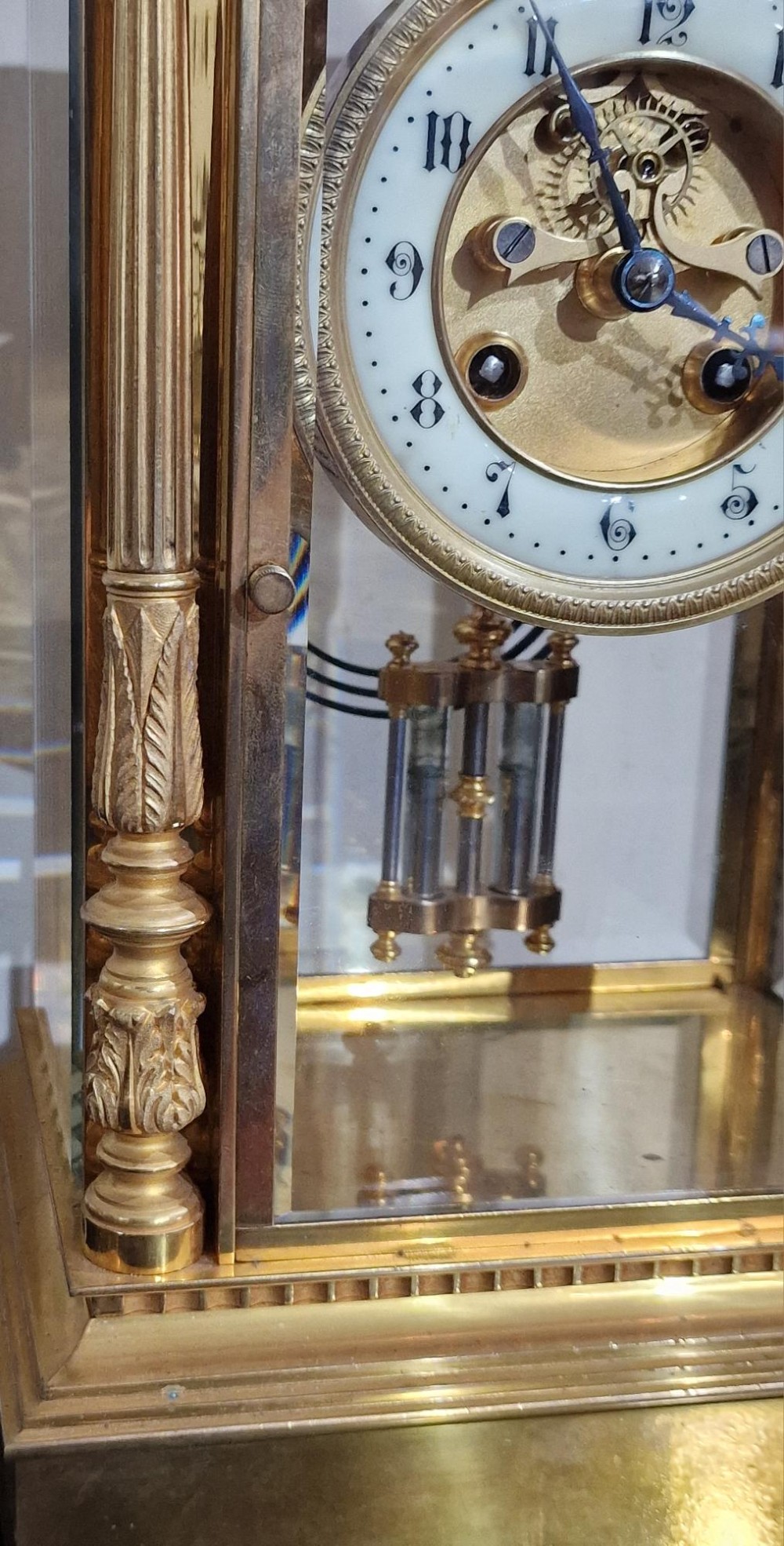 A Gilded Four Glass Mantel Clock View III