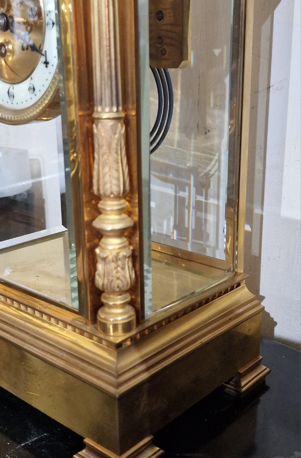 A Gilded Four Glass Mantel Clock View V