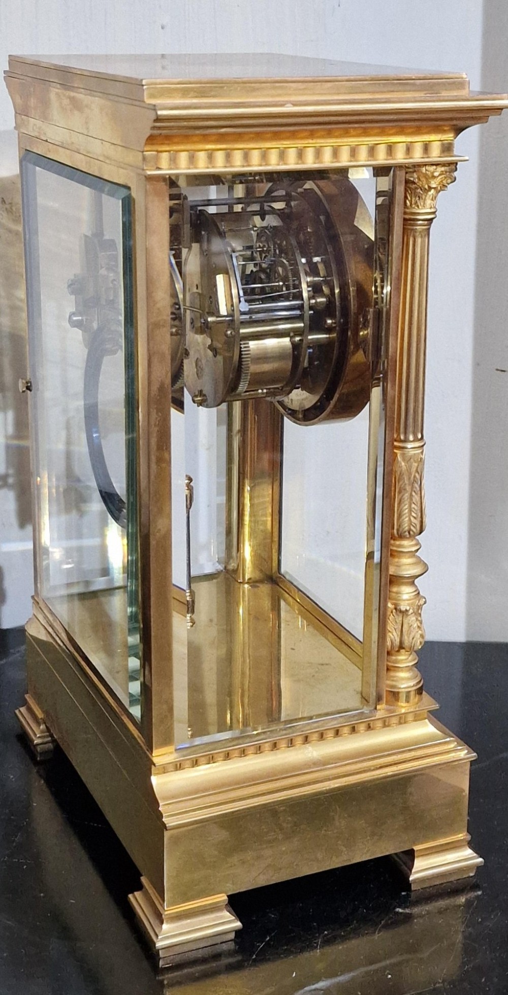 A Gilded Four Glass Mantel Clock View VII