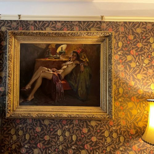 large reclining nude signed d t richard - CATEGORY: ANTIQUE ART - DATED 1940