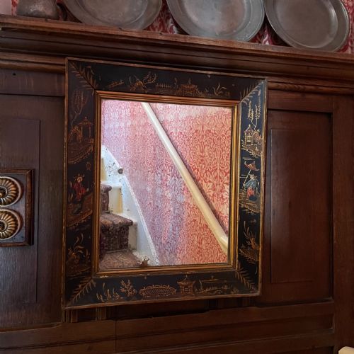 late 18th century black chinoiserie mirror - CATEGORY: ANTIQUE MIRRORS - DATED 18TH CENTURY