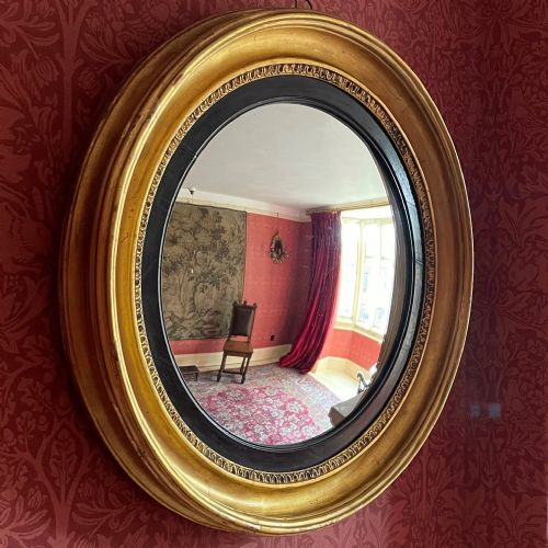 EARLY 19TH CENTURY GILTWOOD CONVEX MIRROR - ADDITIONAL PHOTO 1