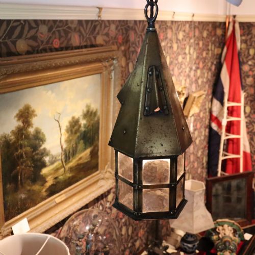 ARTS AND CRAFTS BRASS LANTERN - ADDITIONAL PHOTO 1