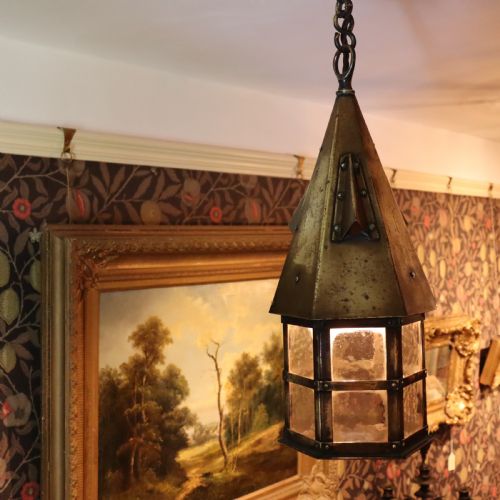 ARTS AND CRAFTS BRASS LANTERN - ADDITIONAL PHOTO 4