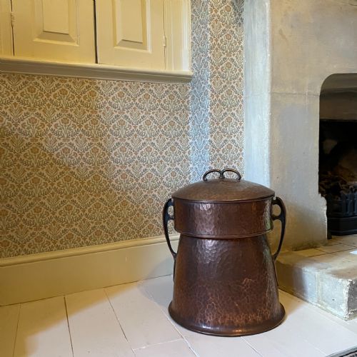 ARTS CRAFTS COPPER COAL SCUTTLE - ADDITIONAL PHOTO 1