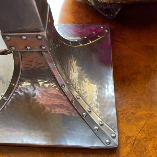 ARTS CRAFTS BEATEN PEWTER CANDLESTICK LAMP - ADDITIONAL PHOTO 1