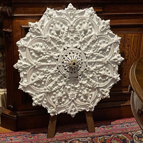 late victorian painted plaster ceiling rose - CATEGORY: ANTIQUE MISCELLANEOUS - DATED VICTORIAN