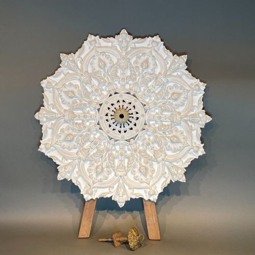 LATE VICTORIAN PAINTED PLASTER CEILING ROSE - ADDITIONAL PHOTO 2