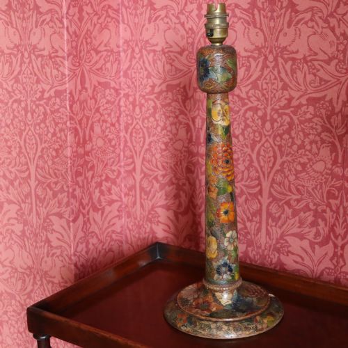 AN ARTS CRAFTS POKER WORK LAMP BASE - ADDITIONAL PHOTO 1