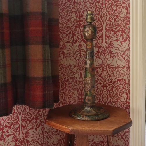 AN ARTS CRAFTS POKER WORK LAMP BASE - ADDITIONAL PHOTO 2