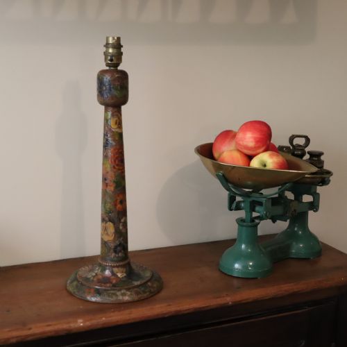 AN ARTS CRAFTS POKER WORK LAMP BASE - ADDITIONAL PHOTO 3