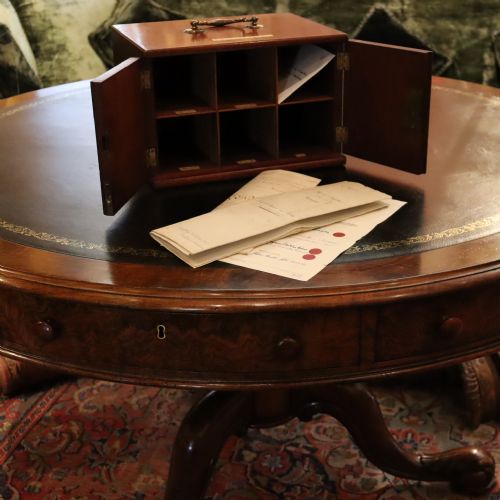 circa 1850 english country houseestate table top cabinet - CATEGORY: ANTIQUE BOXES - DATED 1850