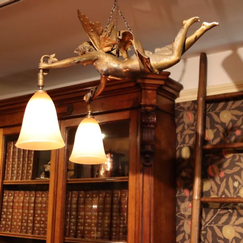 A VICTORIAN GILT METAL FAIRY LIGHT - ADDITIONAL PHOTO 4