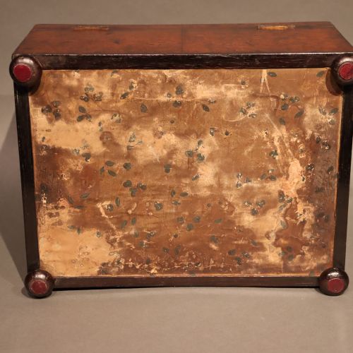 AMBOYNA WORKBOX WITH EBONY STRINGING ENGLISH CIRCA 1860 - ADDITIONAL PHOTO 8