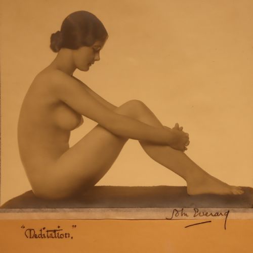 JOHN EVERARD NUDE STUDY MEDITATION SILVER GELATIN SIGNED PRINT - ADDITIONAL PHOTO 2