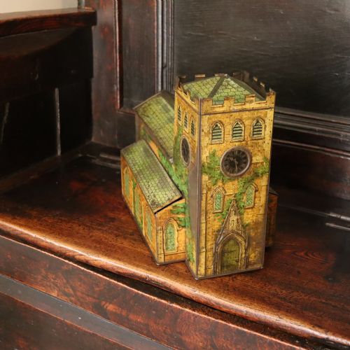 CIRCA 1910 NOVELTY VICTORY LOZENGES TIN IN THE FORM OF A CHURCH WITH LIFT UP LIDS - ADDITIONAL PHOTO 7