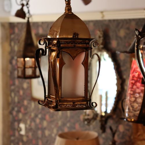 ARTS CRAFTS BRASS LANTERN - ADDITIONAL PHOTO 5