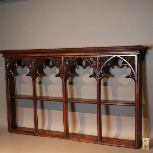 a gothic revival oak wall shelf - CATEGORY: ANTIQUE FURNITURE - DATED 19TH CENTURY