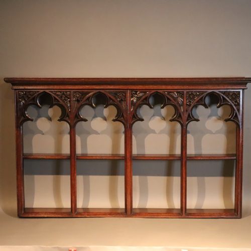 A GOTHIC REVIVAL OAK WALL SHELF - ADDITIONAL PHOTO 5