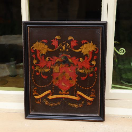 EARLY 19TH CENTURY BLAZONRYCOAT OF ARMS PAINTING - ADDITIONAL PHOTO 2