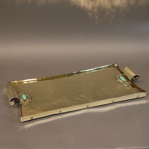 an arts crafts brass tray circa 1910 - CATEGORY: ANTIQUE MISCELLANEOUS - DATED 1910