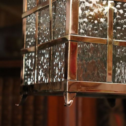 LARGE ARTS CRAFTS COPPER AND BRASS LANTERN IN THE MANNER OF VOYSEY - ADDITIONAL PHOTO 5