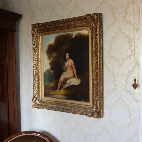 A CLASSICAL NUDE IN ENGLISH LANDSCAPE OIL PAINTING CIRCA 1850 - ADDITIONAL PHOTO 3