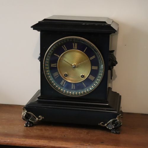 victorian slate mantel clock - CATEGORY: ANTIQUE CLOCKS - DATED VICTORIAN