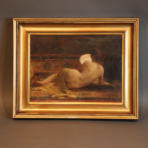 reclining nude oil painting by henri van melle 18591930 - CATEGORY: ANTIQUE ART - DATED 1890