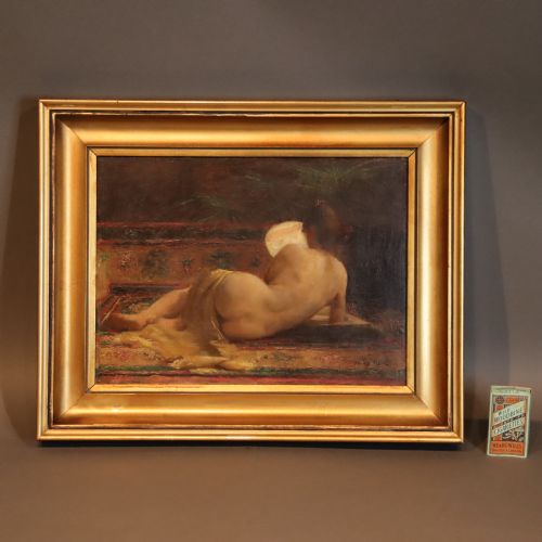 RECLINING NUDE OIL PAINTING BY HENRI VAN MELLE 18591930 - ADDITIONAL PHOTO 4