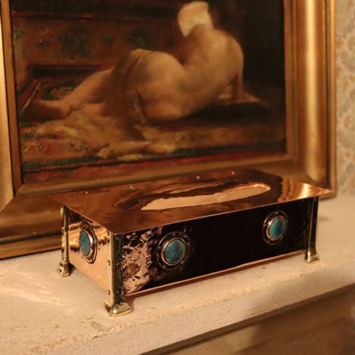 ARTS CRAFTS COPPER RECTANGULAR BOX IN THE MANNER OF A E JONES - ADDITIONAL PHOTO 3