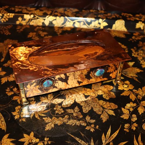 ARTS CRAFTS COPPER RECTANGULAR BOX IN THE MANNER OF A E JONES - ADDITIONAL PHOTO 4