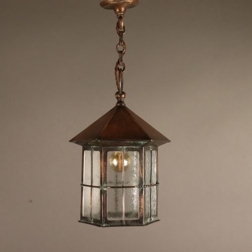 ARTS AND CRAFTS COPPER LANTERN CIRCA 1910 - ADDITIONAL PHOTO 1