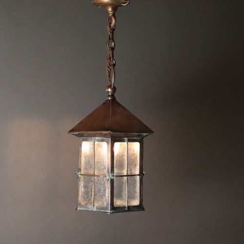 ARTS AND CRAFTS COPPER LANTERN CIRCA 1910 - ADDITIONAL PHOTO 2