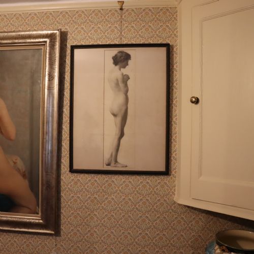 EDWARD RIDLEY 18831946 PENCIL DRAWING LIFE STUDY FEMALE NUDE IN PROFILE - ADDITIONAL PHOTO 3