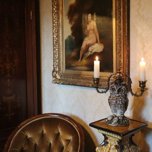 A 19TH CENTURY OWL CANDELABRA - ADDITIONAL PHOTO 1