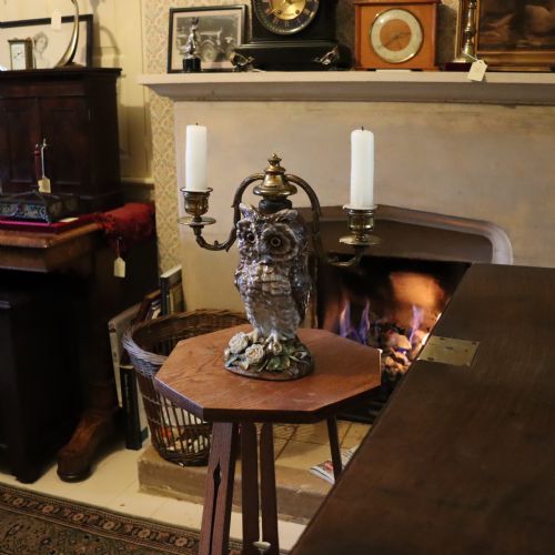 A 19TH CENTURY OWL CANDELABRA - ADDITIONAL PHOTO 5