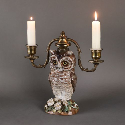 A 19TH CENTURY OWL CANDELABRA - ADDITIONAL PHOTO 7