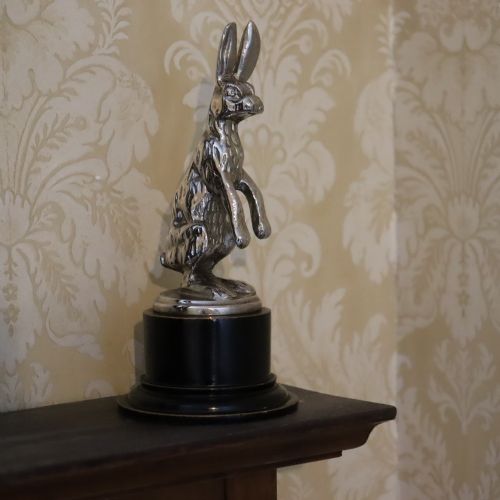 early 20th century alvis hare car mascot complete with framed photograph of proud young owner - CATEGORY: ANTIQUE MISCELLANEOUS - DATED 1920