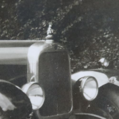 EARLY 20TH CENTURY ALVIS HARE CAR MASCOT COMPLETE WITH FRAMED PHOTOGRAPH OF PROUD YOUNG OWNER - ADDITIONAL PHOTO 2