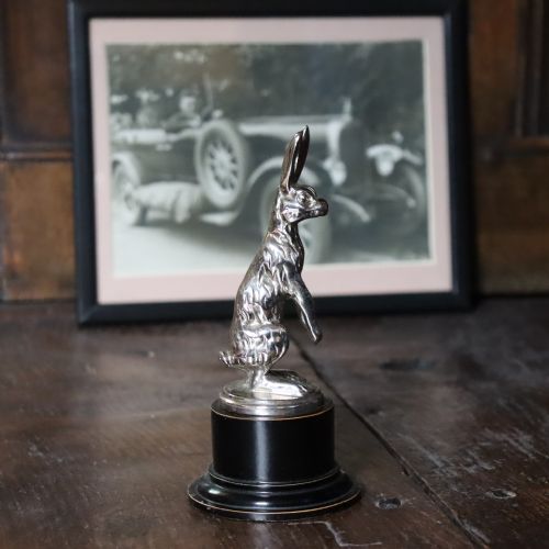 EARLY 20TH CENTURY ALVIS HARE CAR MASCOT COMPLETE WITH FRAMED PHOTOGRAPH OF PROUD YOUNG OWNER - ADDITIONAL PHOTO 6