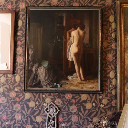 oil on board painting the innocence female nude by august rieper circa 1900 - CATEGORY: ANTIQUE ART - DATED 1900