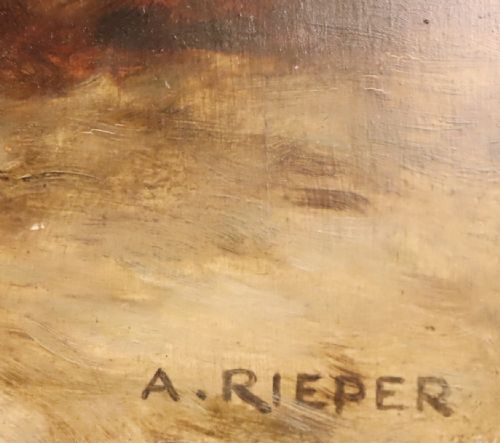 OIL ON BOARD PAINTING THE INNOCENCE FEMALE NUDE BY AUGUST RIEPER CIRCA 1900 - ADDITIONAL PHOTO 4