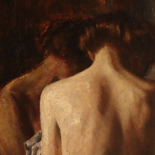 OIL ON BOARD PAINTING THE INNOCENCE FEMALE NUDE BY AUGUST RIEPER CIRCA 1900 - ADDITIONAL PHOTO 7