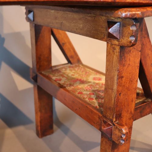 AESTHETIC MOVEMENT WALNUT METAMORPHIC CHAIRLIBRARY STEPS BY JAMES SHOOLBRED AND CO LONDON - ADDITIONAL PHOTO 4