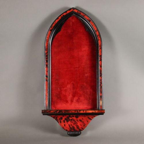 gothic revival rosewood ebony faux red tortoiseshell wall niche - CATEGORY: ANTIQUE MISCELLANEOUS - DATED 19TH CENTURY
