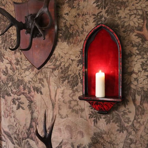 GOTHIC REVIVAL ROSEWOOD EBONY FAUX RED TORTOISESHELL WALL NICHE - ADDITIONAL PHOTO 1