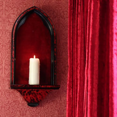 GOTHIC REVIVAL ROSEWOOD EBONY FAUX RED TORTOISESHELL WALL NICHE - ADDITIONAL PHOTO 2