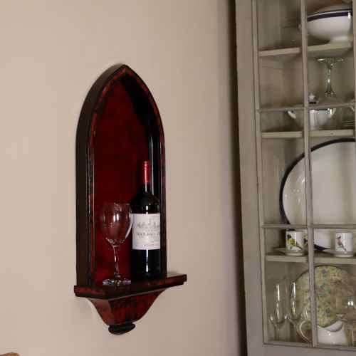 GOTHIC REVIVAL ROSEWOOD EBONY FAUX RED TORTOISESHELL WALL NICHE - ADDITIONAL PHOTO 4