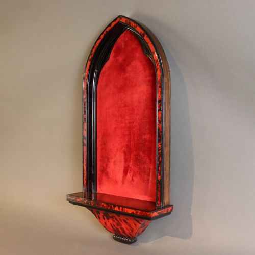 GOTHIC REVIVAL ROSEWOOD EBONY FAUX RED TORTOISESHELL WALL NICHE - ADDITIONAL PHOTO 7